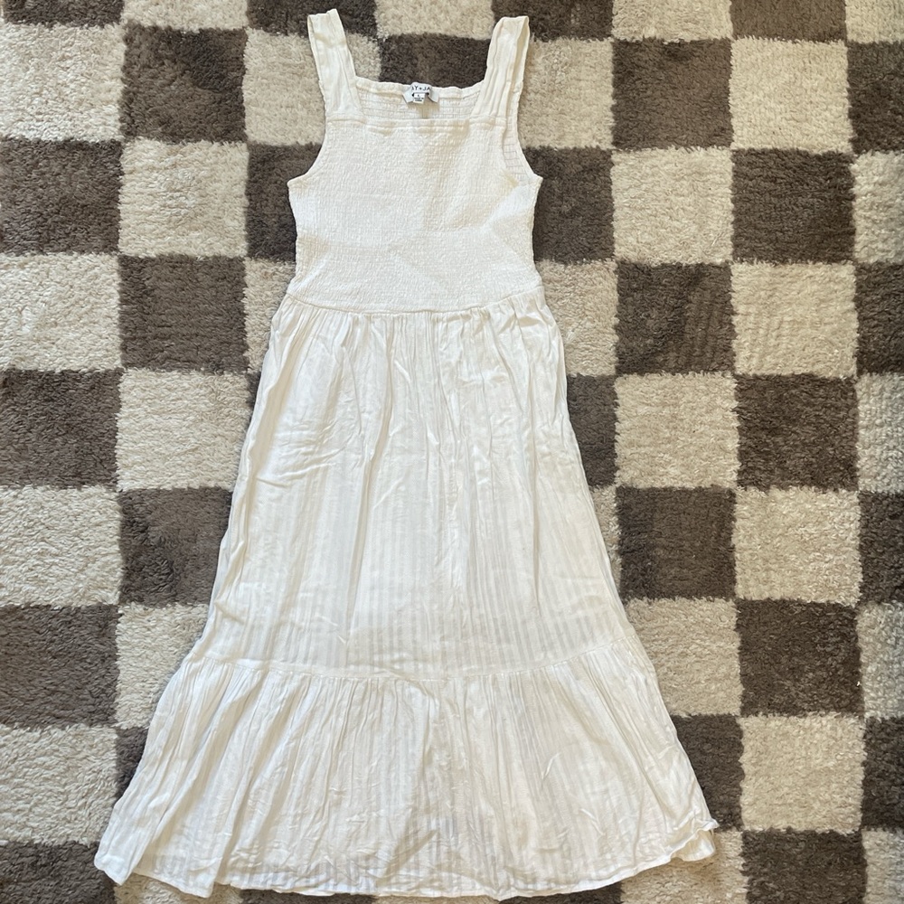 KAY + JAY white midi dress